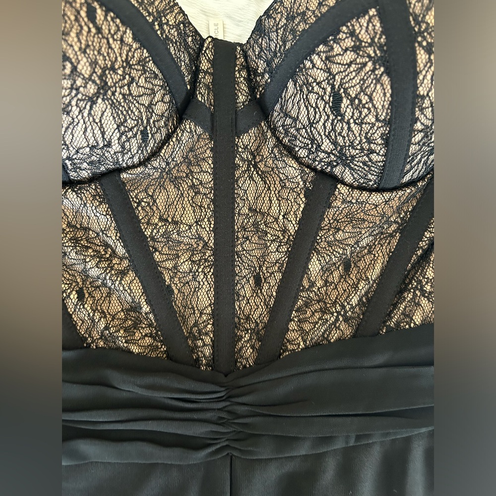 MISS CIRCLE NY Hannah Black Lace Corset off Shoulder Jumpsuit - Picture 7 of 13
